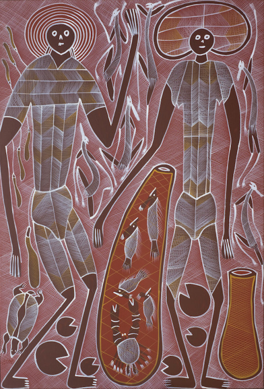 Edward Blitner (né en 1961)
Fishing Spirit Couple Dreaming, 2015
Acrylique sur toile de lin, 140 x 96 cm
© Collection Pierre Montagne