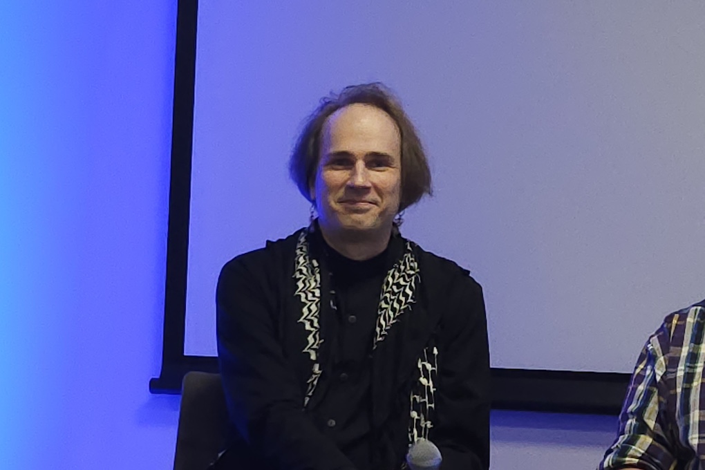 Lauri-Matti Parppei lors de l'avant-première de La Lumière ne meurt jamais à Premiers Plans