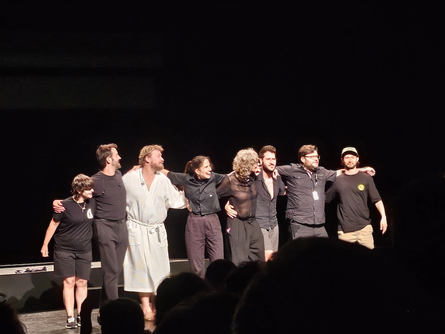L'équipe de Casting Lear de Andrea Jiménez avec Éric Ruf et Matthieu Luro au Festival d'Avignon