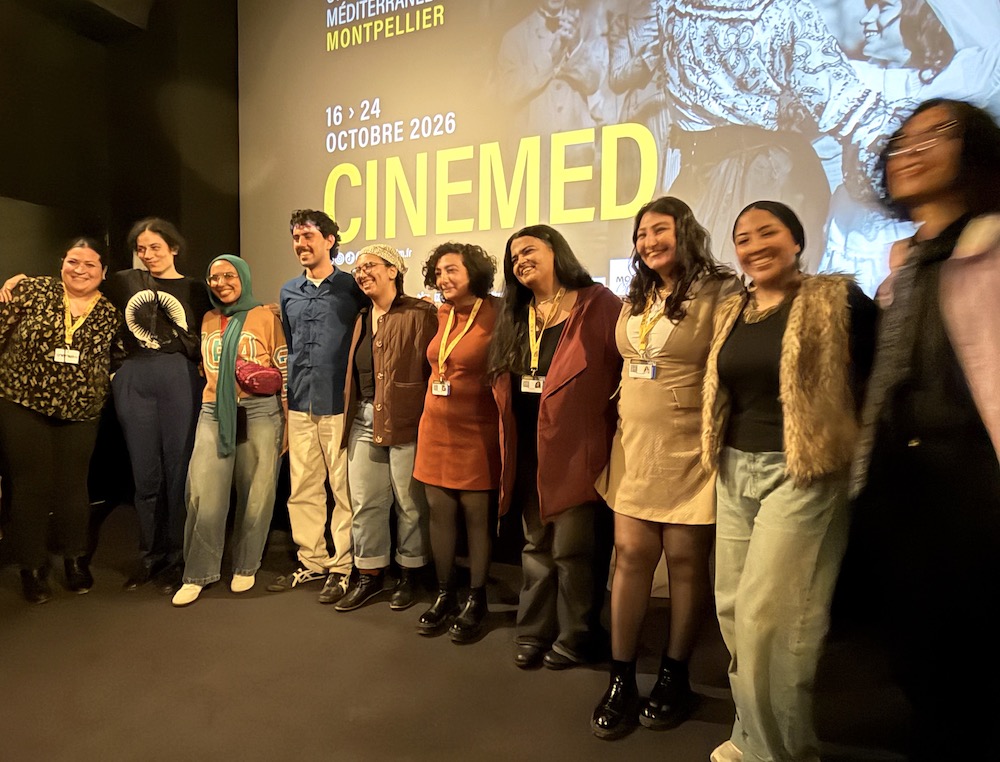 Les jeunes cinéastes égyptiens du programme Dahchouria, après la projection de leurs courts métrages. ©Rivaud/NAJA